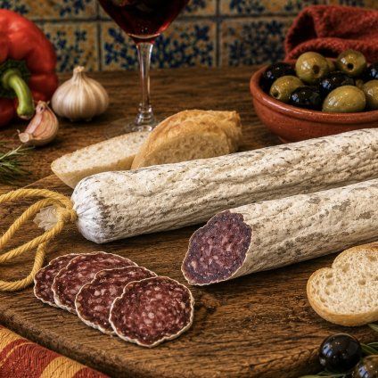Katalánska klobása s morčacím mäsom a kačacími prsiami – delikatesná saláma